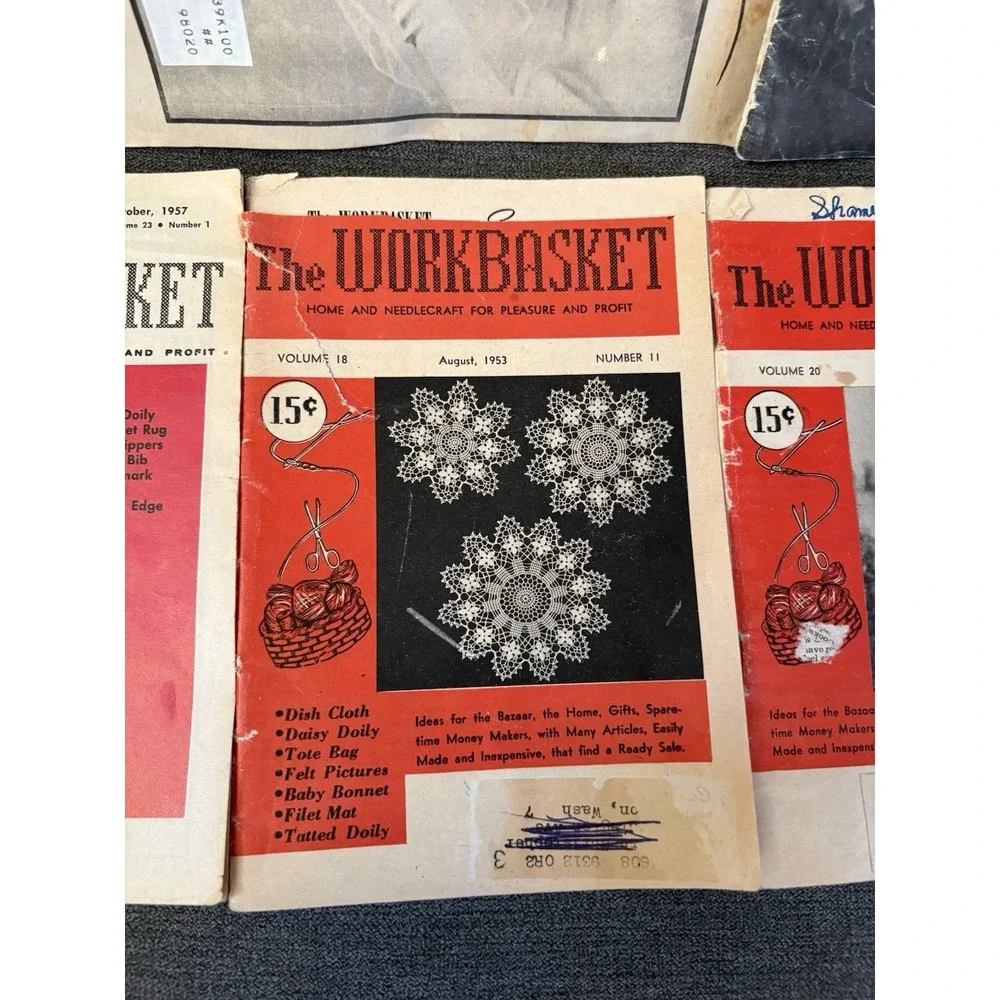 Vintage Lot 6 The Workbasket‎ Magazine Crochet, Knit, Sewing Crafting 1950s